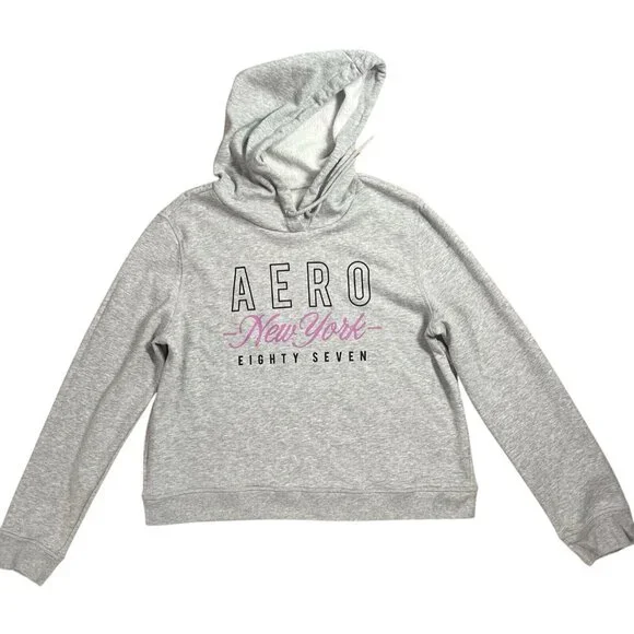 Aeropostale Women Hoodie Gray Long Sleeves Size XL - Picture 3 of 11